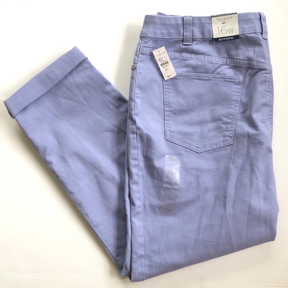NWT Talbots Woman Purple Boyfriend Ankle Jeans 16W